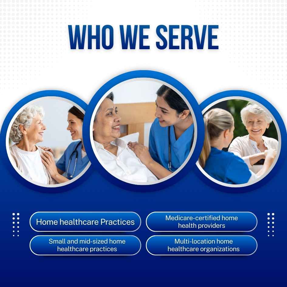 Home health medical billing specialist reviewing patient charts and insurance claims