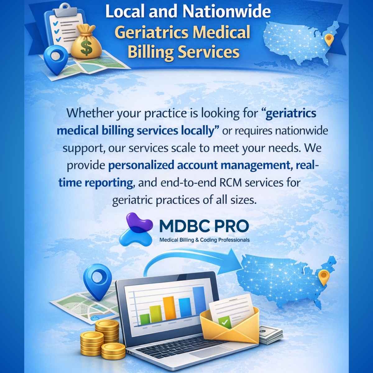 Geriatrics Medical Billing Services​providing revenue cycle management and claims processing for senior care practices in the USA