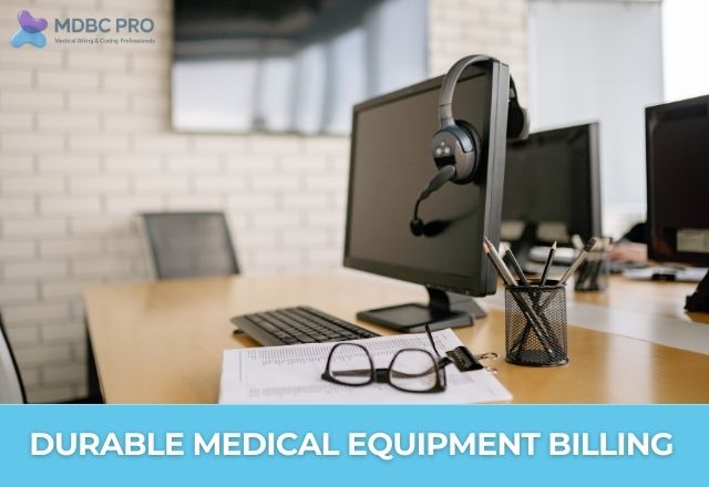 Durable medical equipment billing services for DME suppliers including coding, claim processing, and revenue cycle management.