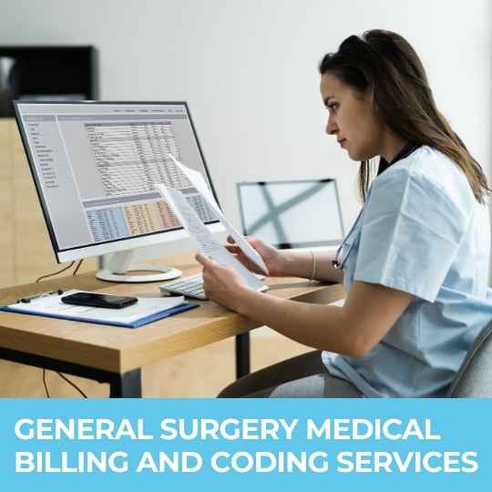 General surgery medical billing and coding services ensuring accurate CPT and ICD coding for surgical procedures.