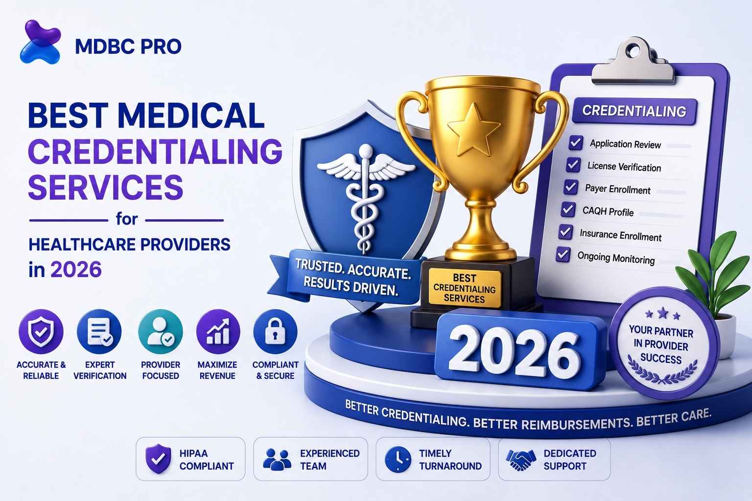 3D medical credentialing services banner for faster provider enrollment, physician credentialing, and provider verification services.